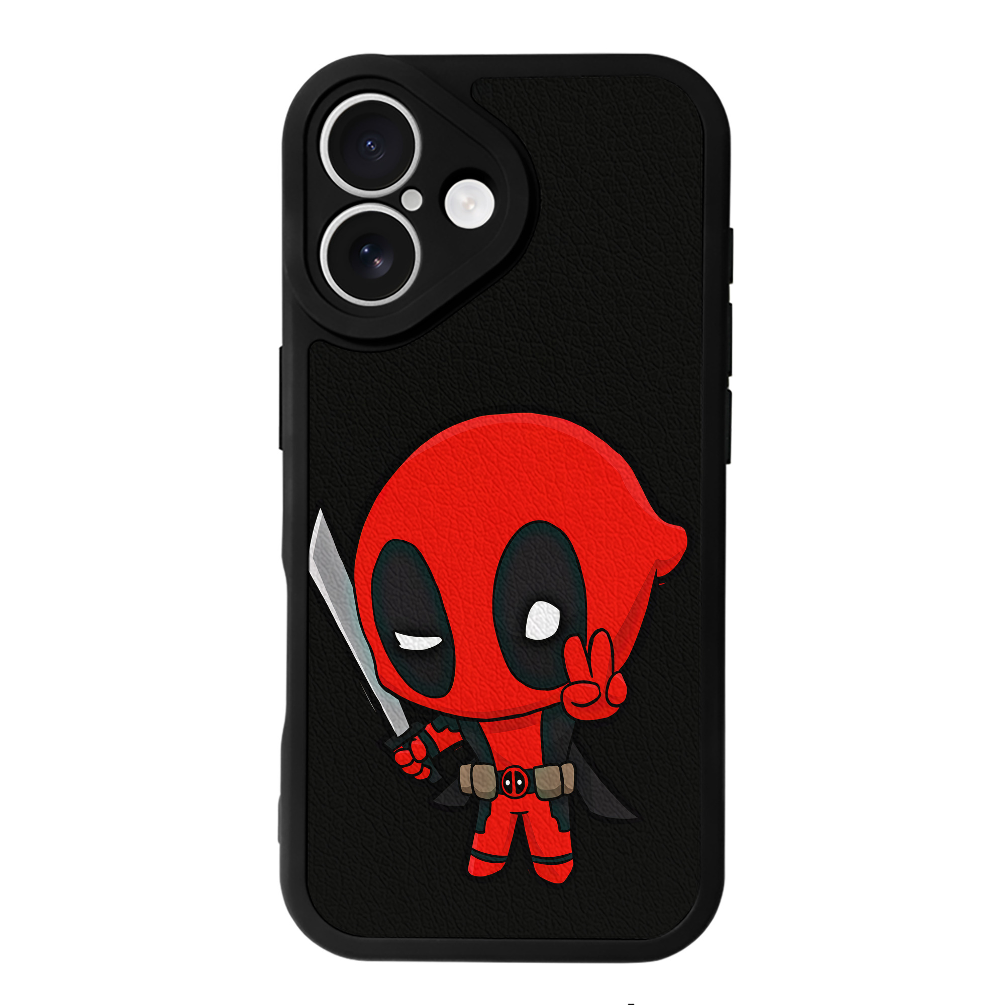 （画像用） Deadpool デッドプール 【iPhone 16シリーズ対応】シリコンスマホケース（レザー調） 材質：シリコン